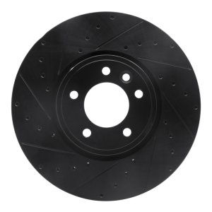 Land Rover Range Rover Brake Rotor (1) - Front Left - R1 Concepts - Drilled & Slotted - Black - `18-`20